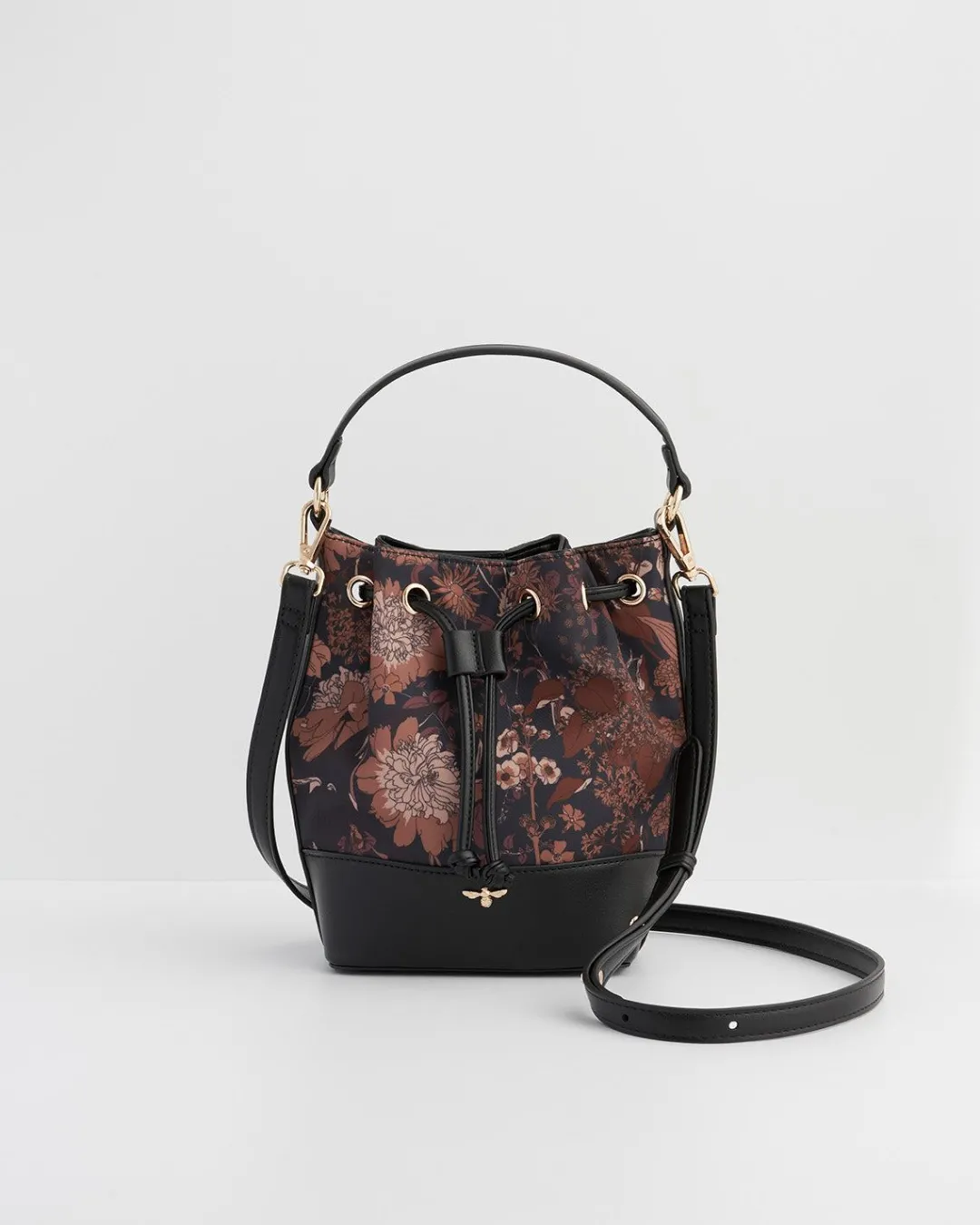 Clearance Fable England Deco Bloom Black Bucket Purse