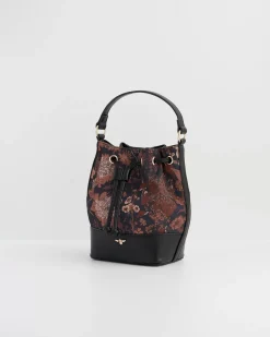 Clearance Fable England Deco Bloom Black Bucket Purse