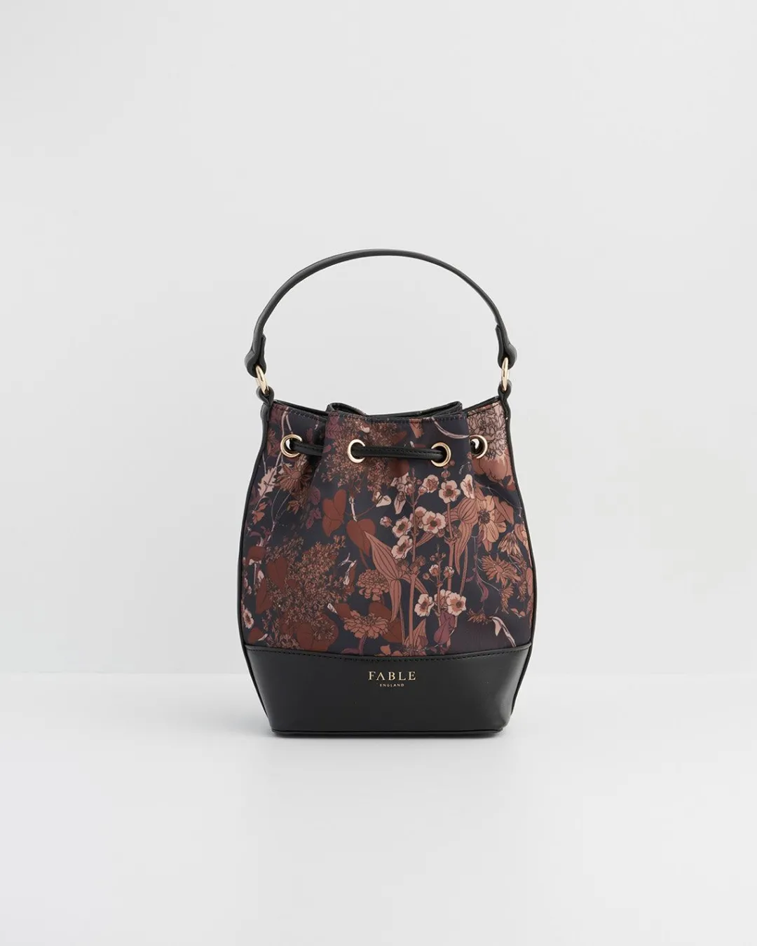 Clearance Fable England Deco Bloom Black Bucket Purse