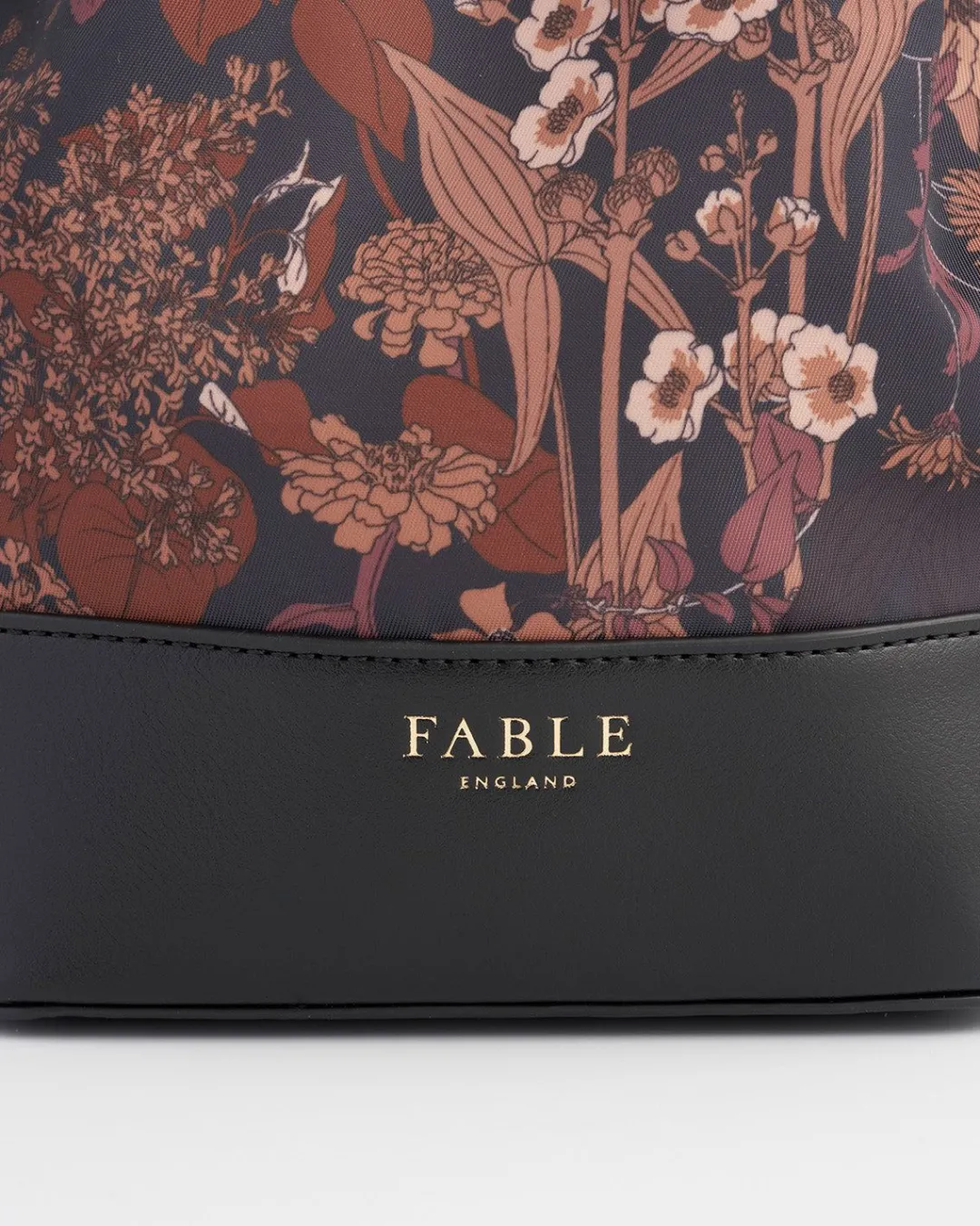 Clearance Fable England Deco Bloom Black Bucket Purse