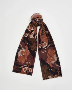 Hot Fable England Deco Bloom Black Velvet Scarf