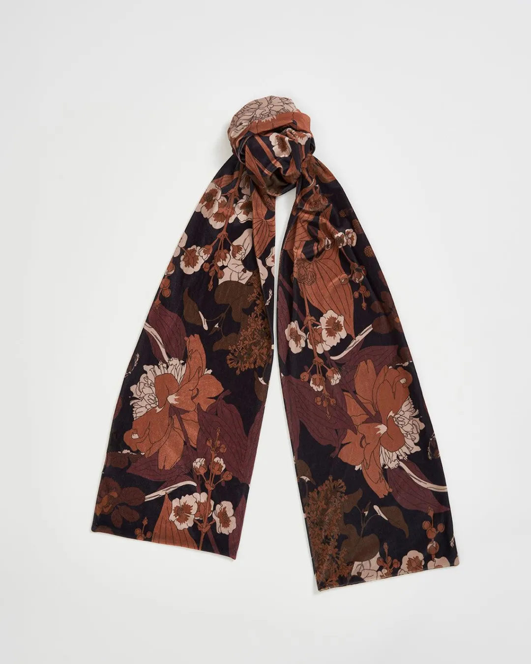 Hot Fable England Deco Bloom Black Velvet Scarf