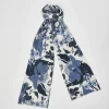 Outlet Fable England Deco Bloom Blue Velvet Scarf