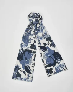 Outlet Fable England Deco Bloom Blue Velvet Scarf
