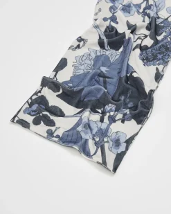 Outlet Fable England Deco Bloom Blue Velvet Scarf