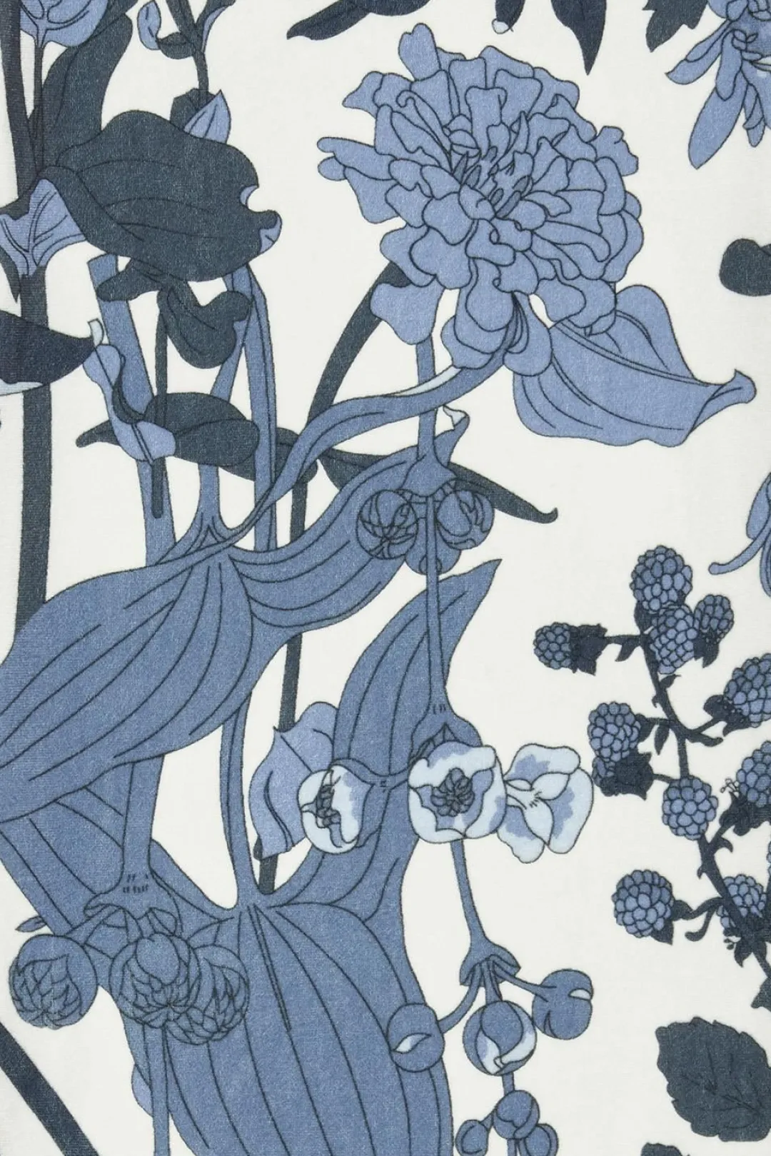 Outlet Fable England Deco Bloom Blue Velvet Scarf