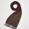 Outlet Fable England Deco Bloom Brown Ditsy Scarf with Tassels