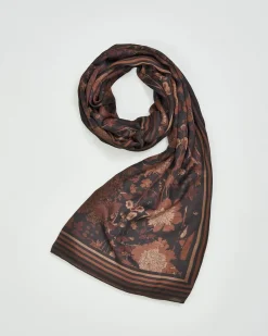 New Fable England Deco Bloom Brown Midweight Scarf