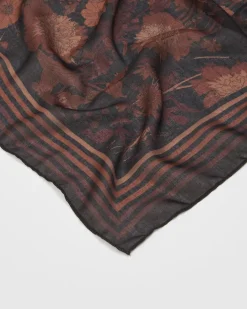 New Fable England Deco Bloom Brown Midweight Scarf