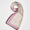Fashion Fable England Deco Bloom Silky Lightweight Cream Scarf