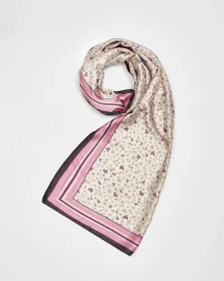 Fashion Fable England Deco Bloom Silky Lightweight Cream Scarf