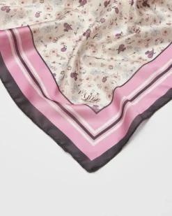 Fashion Fable England Deco Bloom Silky Lightweight Cream Scarf