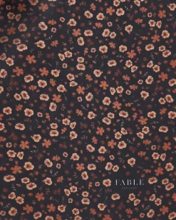 Sale Fable England Deco Bloom Silky Lightweight Black Scarf