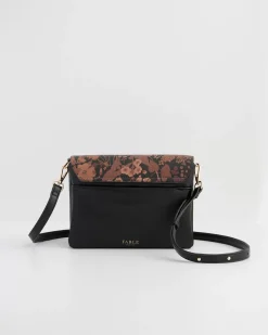 Fashion Fable England Deco Blooms Black Foldover Purse