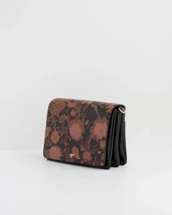 Fashion Fable England Deco Blooms Black Foldover Purse