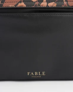 Fashion Fable England Deco Blooms Black Foldover Purse
