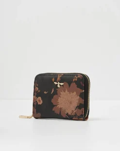 Online Fable England Deco Blooms Black Small Zip Wallet