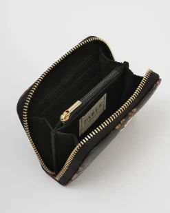 Online Fable England Deco Blooms Black Small Zip Wallet