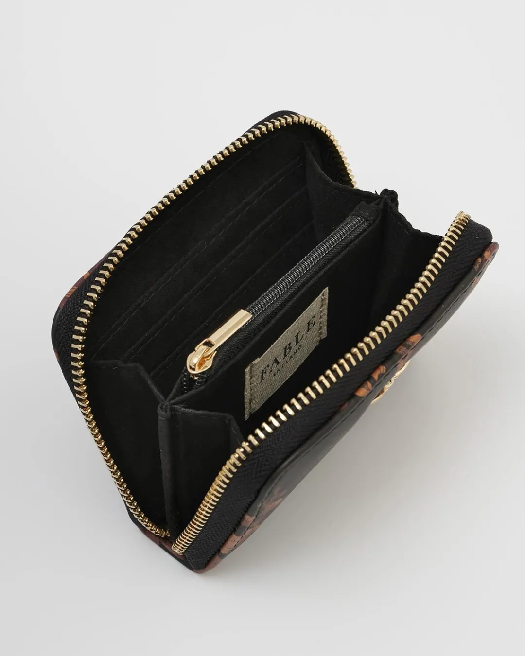Online Fable England Deco Blooms Black Small Zip Wallet