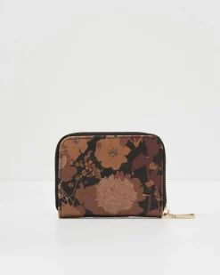 Online Fable England Deco Blooms Black Small Zip Wallet