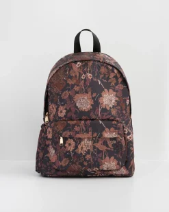 Hot Fable England Deco Blooms Large Black Backpack