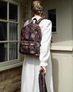 Hot Fable England Deco Blooms Large Black Backpack