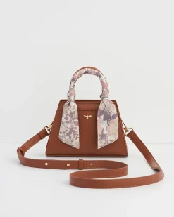 Fashion Fable England Deco Blooms Mini Tan Tote
