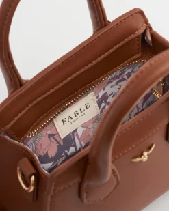 Fashion Fable England Deco Blooms Mini Tan Tote