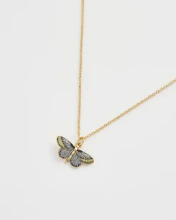 Online Fable England Deco Butterfly Blue Necklace