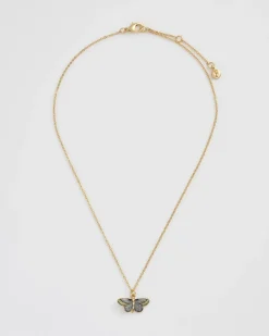 Online Fable England Deco Butterfly Blue Necklace
