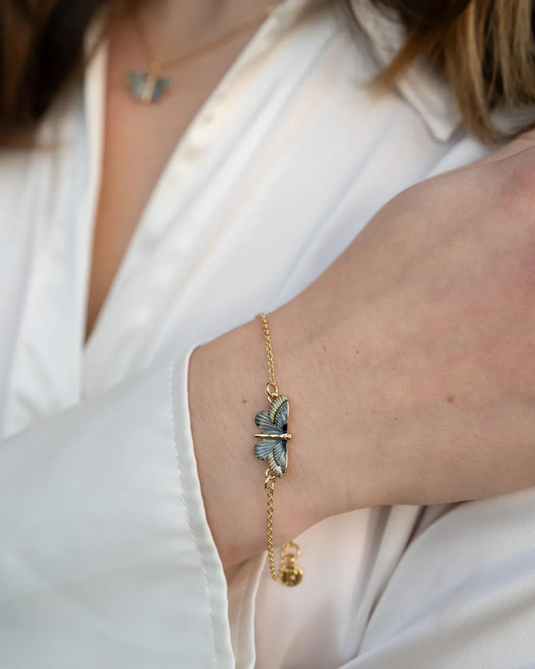 New Fable England Deco Butterfly Bracelet Blue