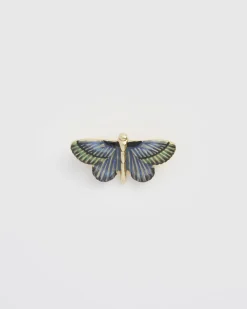 Hot Fable England Deco Butterfly Brooch Blue