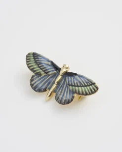 Hot Fable England Deco Butterfly Brooch Blue