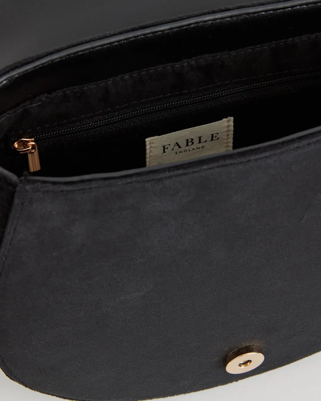 Fashion Fable England Deer & Moon Velvet - Embroidered Saddle Bag Black