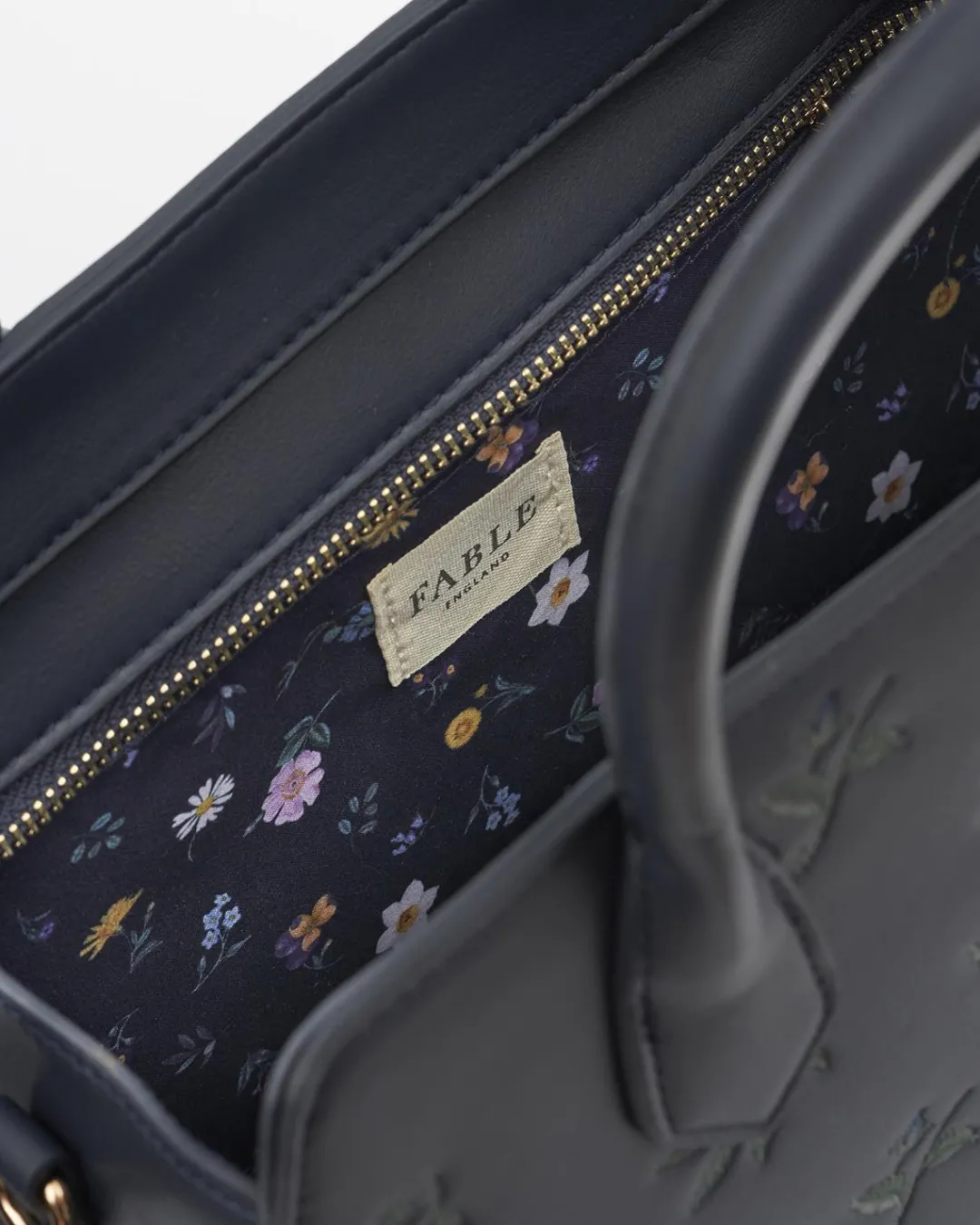 Clearance Fable England Ditsy Navy Medium Tote