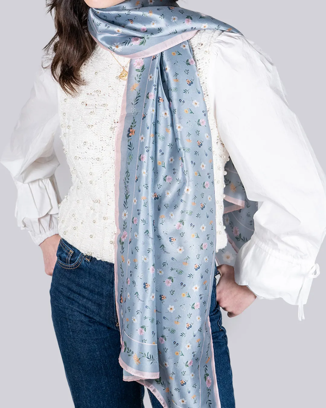 Fashion Fable England Ditsy Sprigs Silky Scarf
