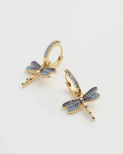 Best Fable England Dragonfly Crystal Earrings