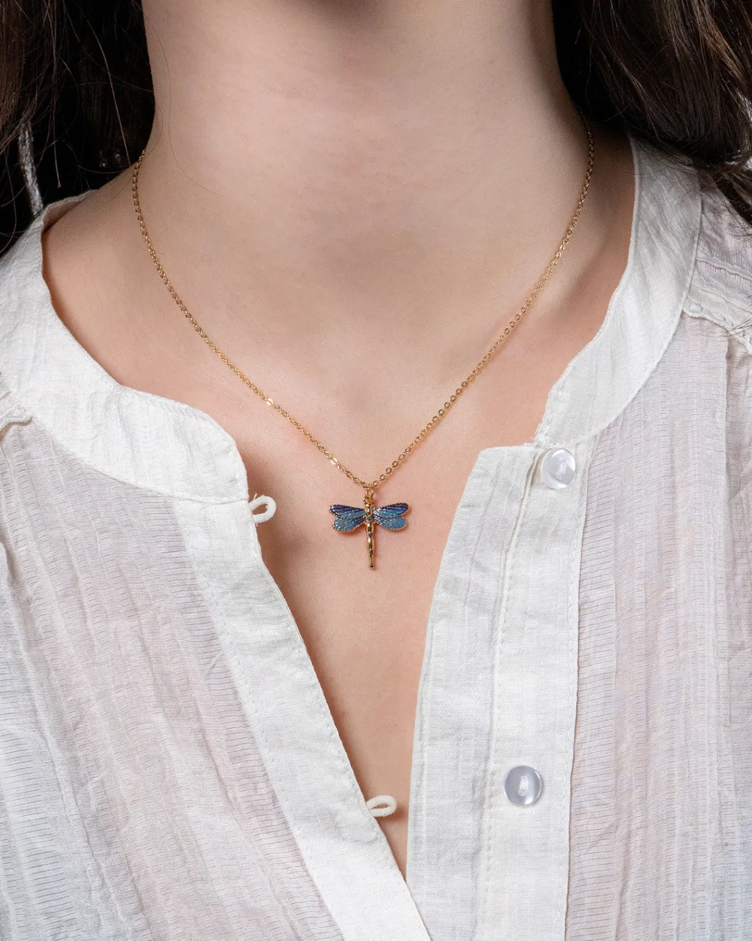 Sale Fable England Dragonfly Crystal Necklace