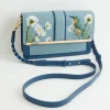Fashion Fable England Embroidered Kingfisher Blue Cross Body Bag