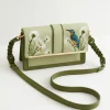 New Fable England Embroidered Kingfisher Cross Body Bag