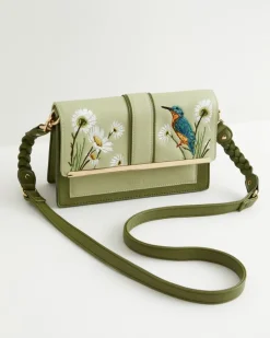 New Fable England Embroidered Kingfisher Cross Body Bag