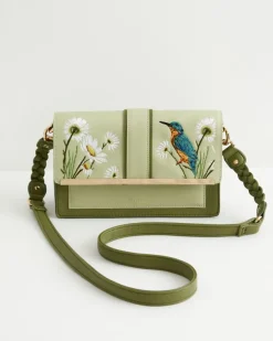 New Fable England Embroidered Kingfisher Cross Body Bag
