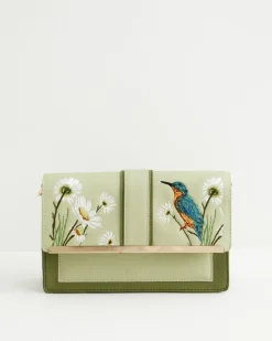 New Fable England Embroidered Kingfisher Cross Body Bag