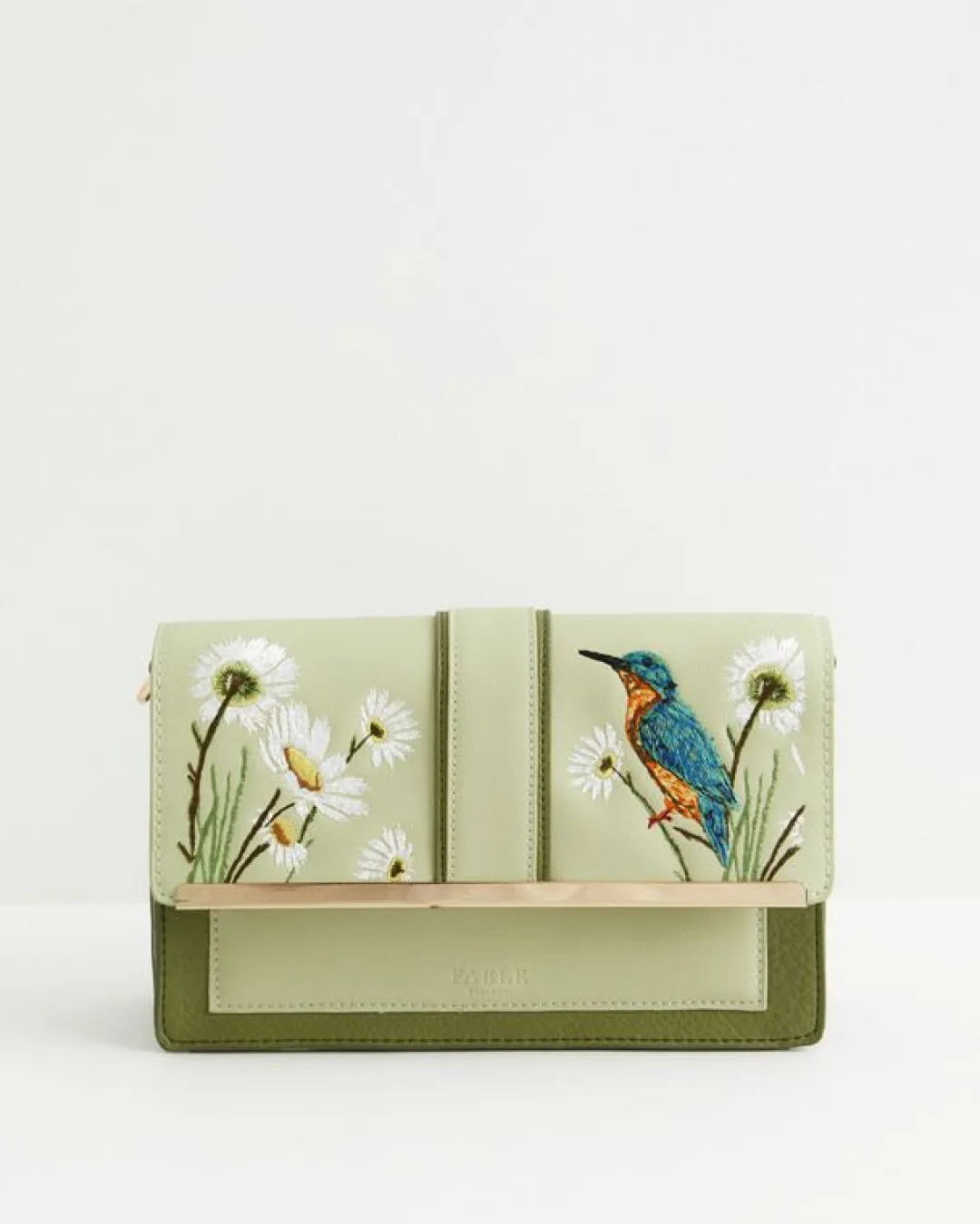 New Fable England Embroidered Kingfisher Cross Body Bag