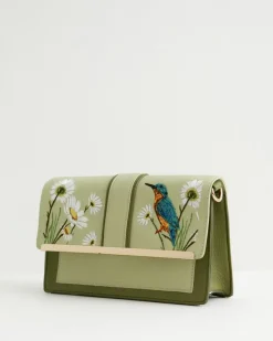 New Fable England Embroidered Kingfisher Cross Body Bag