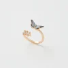 Clearance Fable England Enamel Blue Butterfly Ring