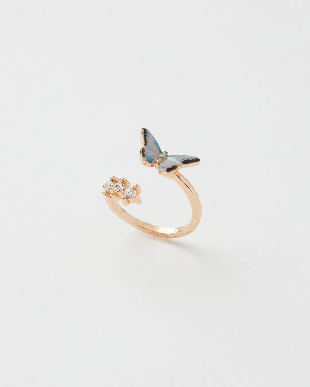 Clearance Fable England Enamel Blue Butterfly Ring