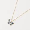 Online Fable England Enamel Blue Butterfly Short Necklace