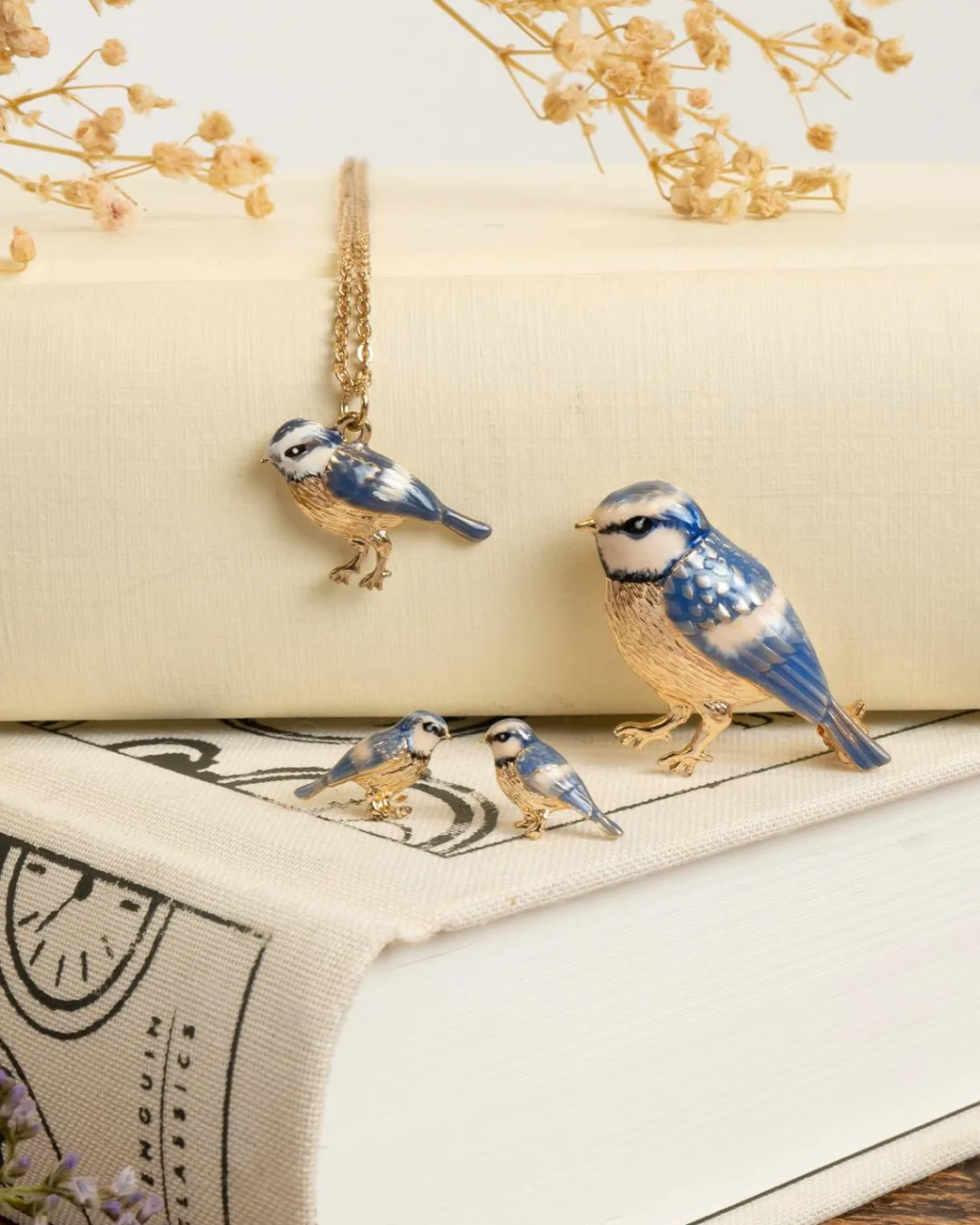 Best Fable England Enamel Blue Tit Brooch