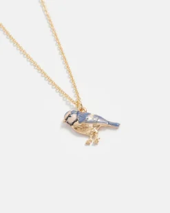 New Fable England Enamel Blue Tit Short Necklace
